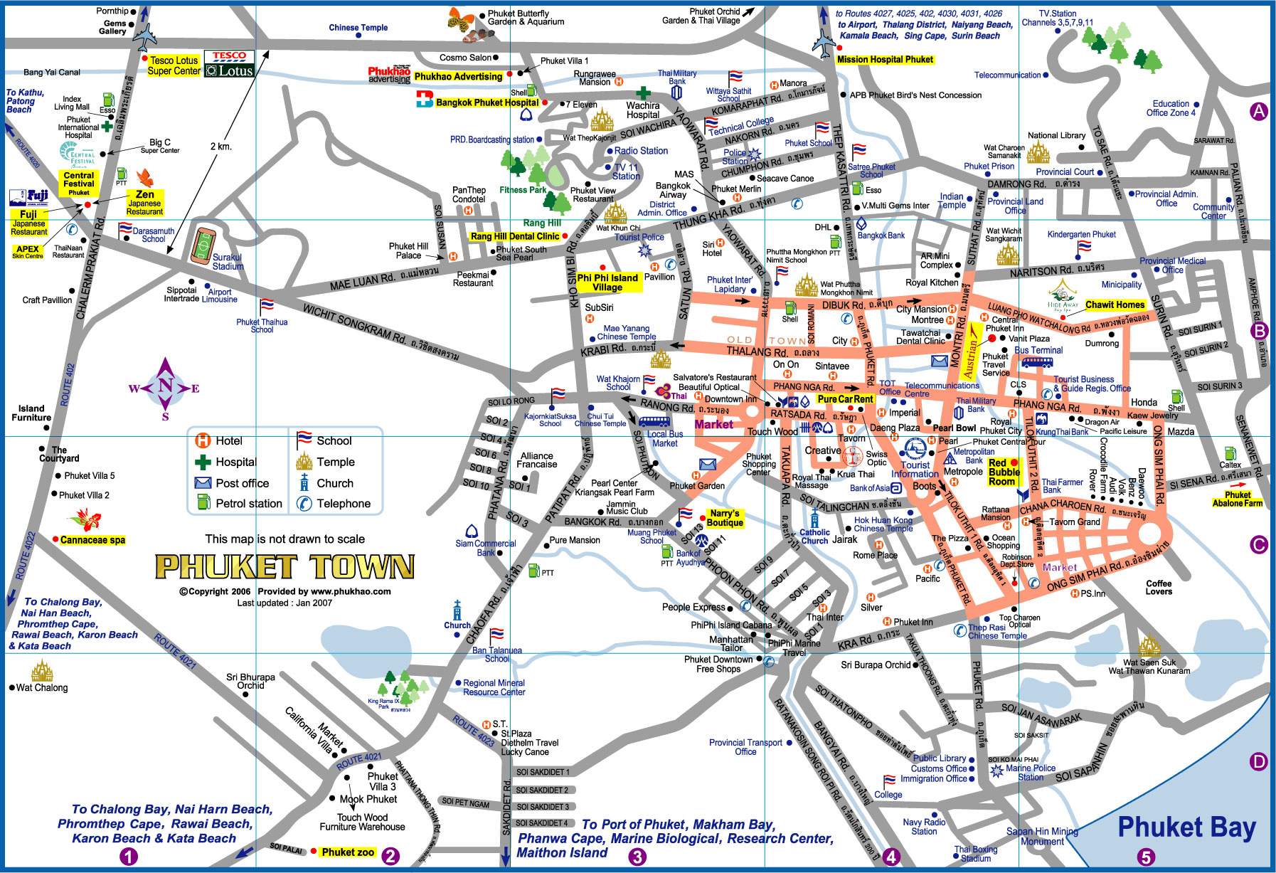 A road map of the Phuket Town
