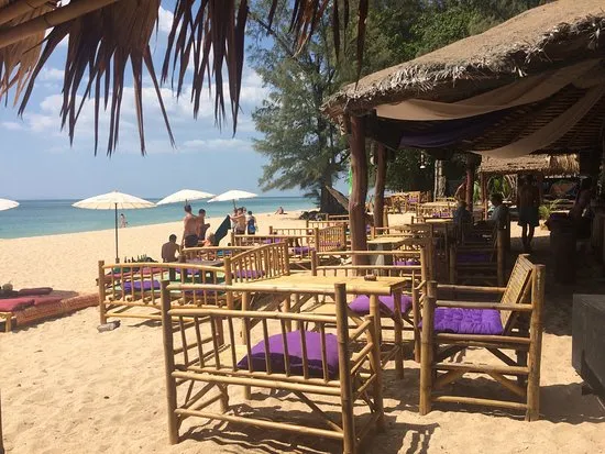 The exterior setup of Pangea Beach Bar in Koh Lanta
