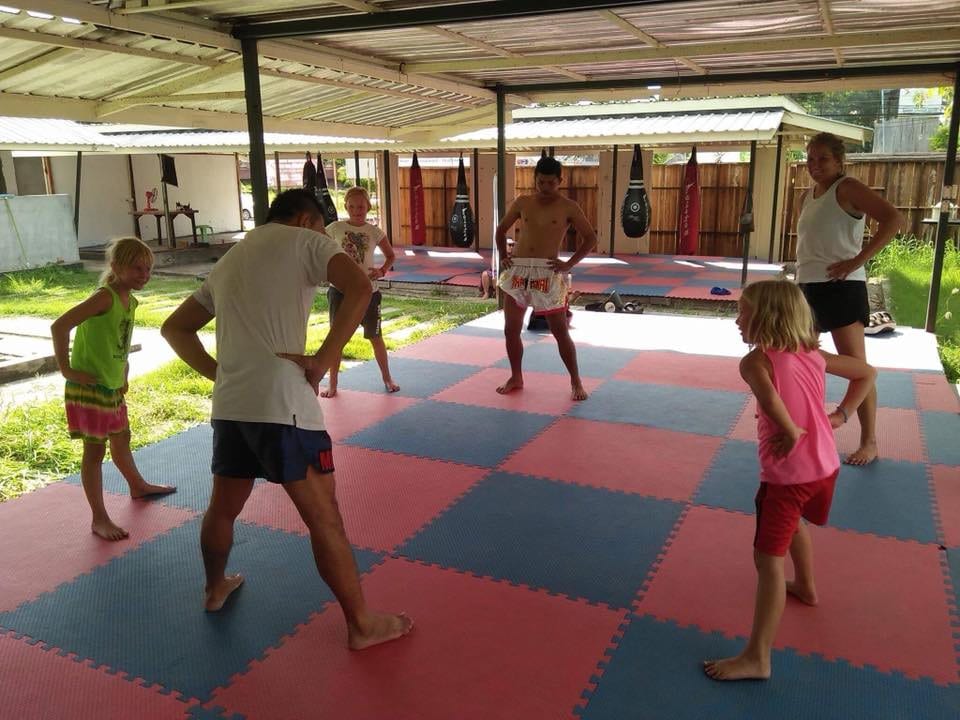 Kids training at Klong Dao Muay Thai Gym