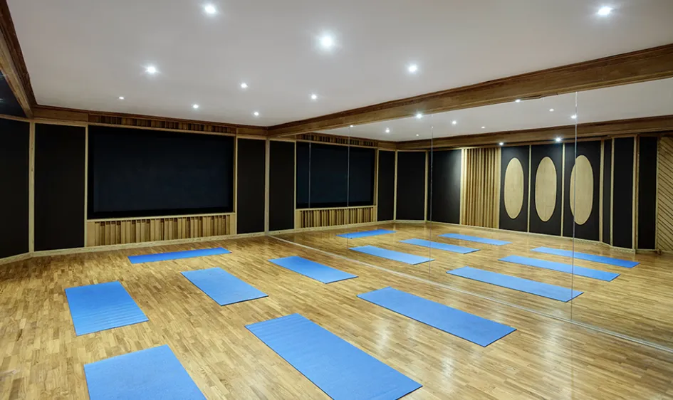 The indoor yoga studio at Rawi Warin Resort & Spa in Koh Lanta