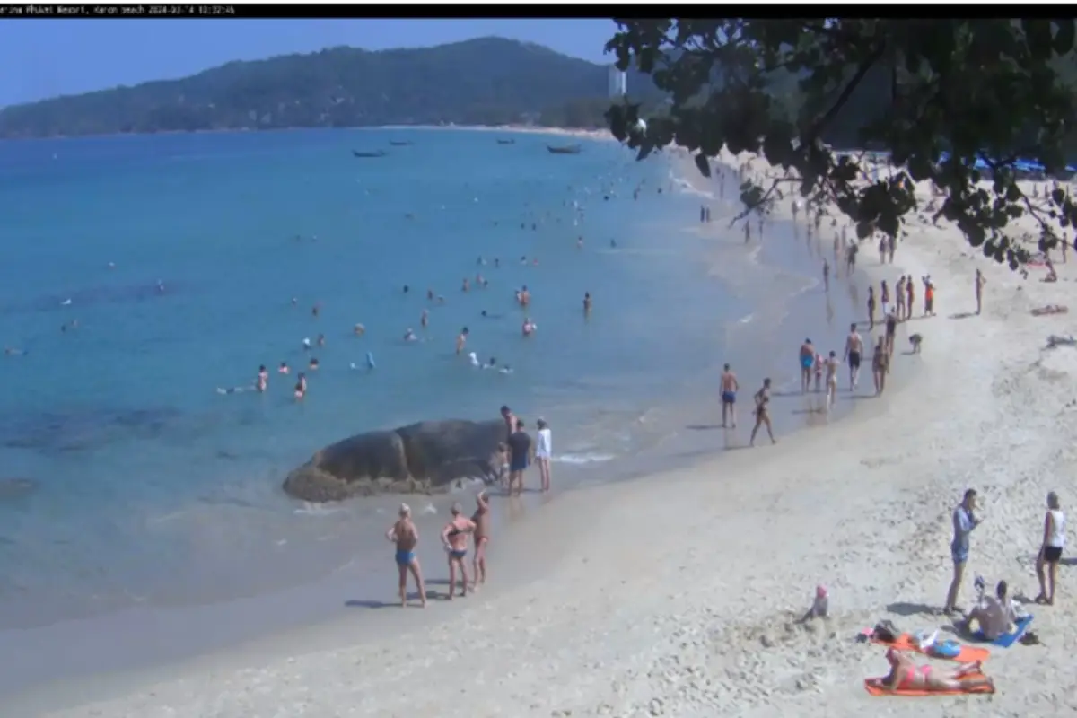 Live view from the Marina Phuket Resort webcam overlooking Karon Beach.