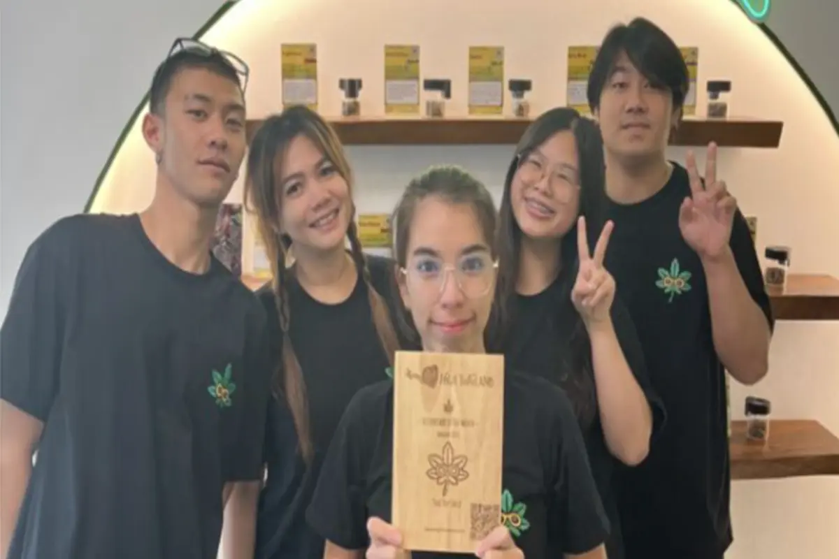 The friendly staff of Thai Top Shelf Cannabis Dispensary in Chiang Mai