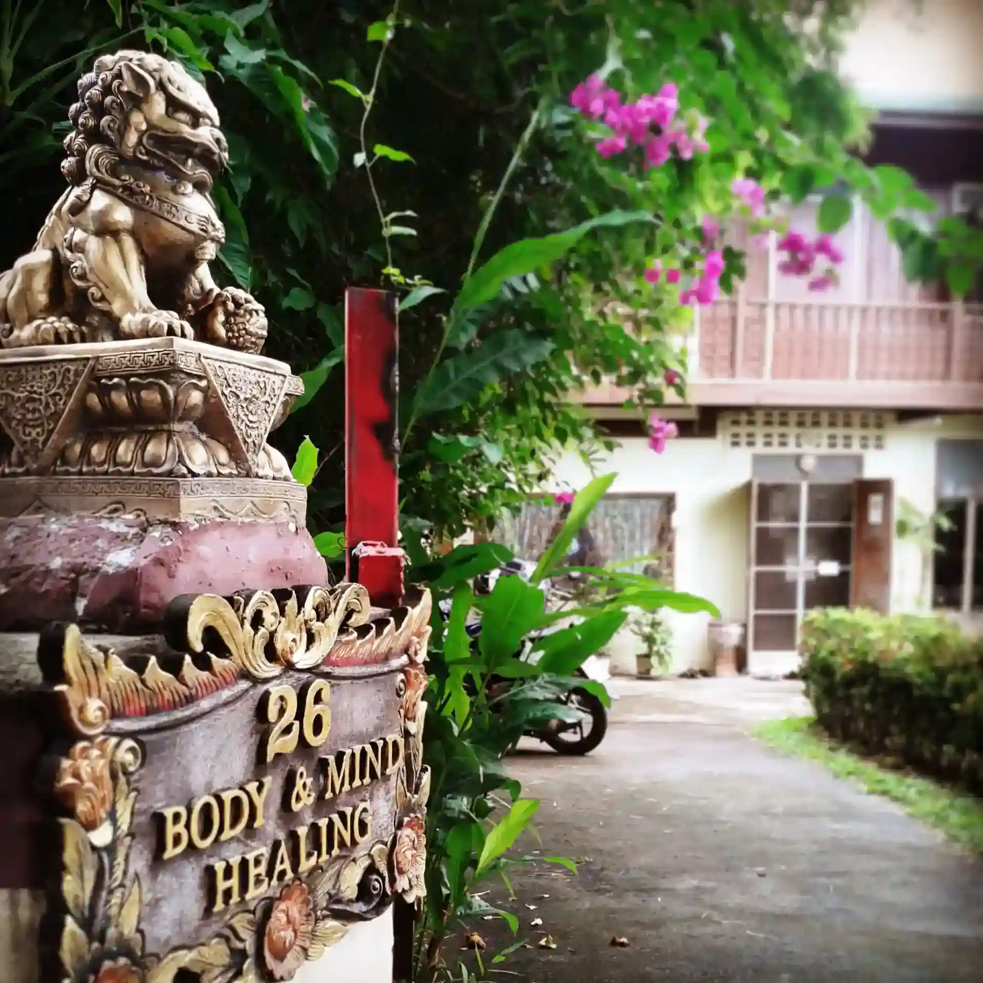 The entrance to the Body and Mind Healing Meditation Center in Chiang Mai