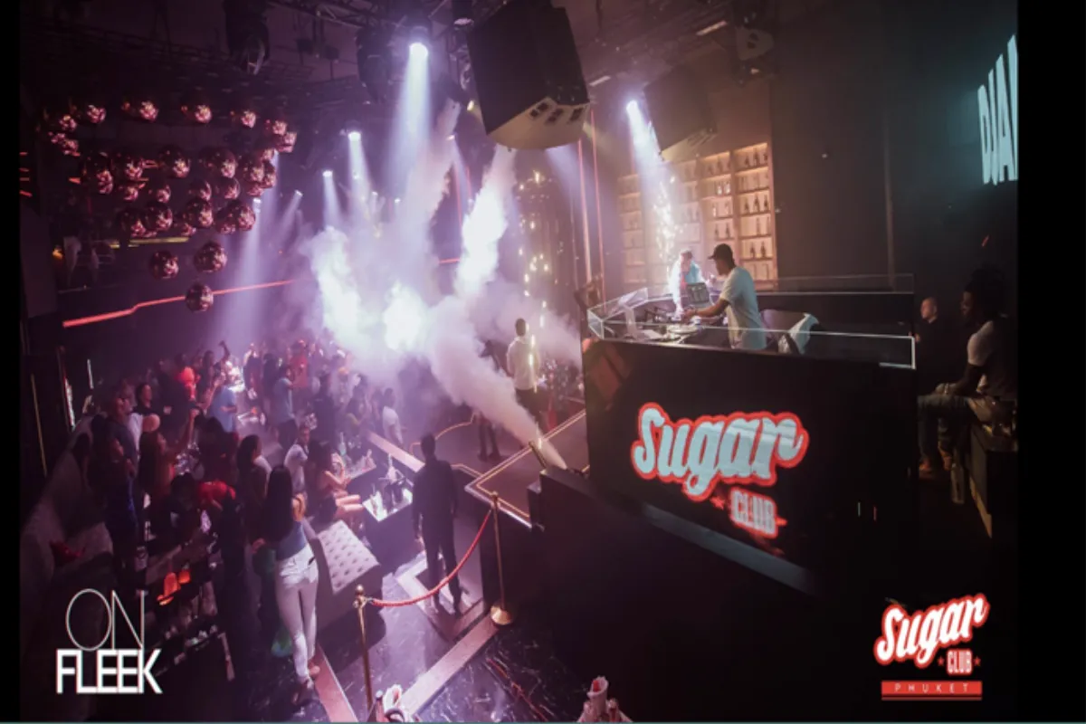 The overview of Sugar Club Phuket’s dance floor and DJ booth