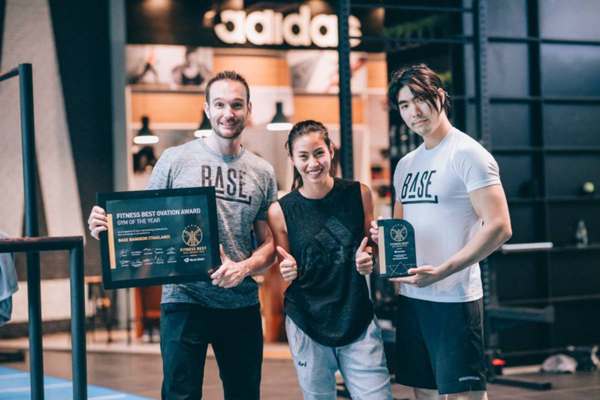 The three coaches of BASE Gym boasting their awards in Bangkok