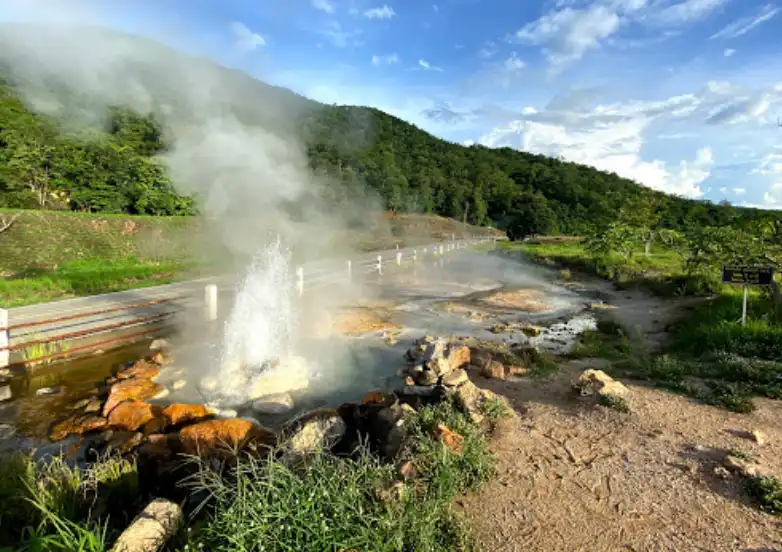 The geyser at Pai Taradon Hot Spring in Pai