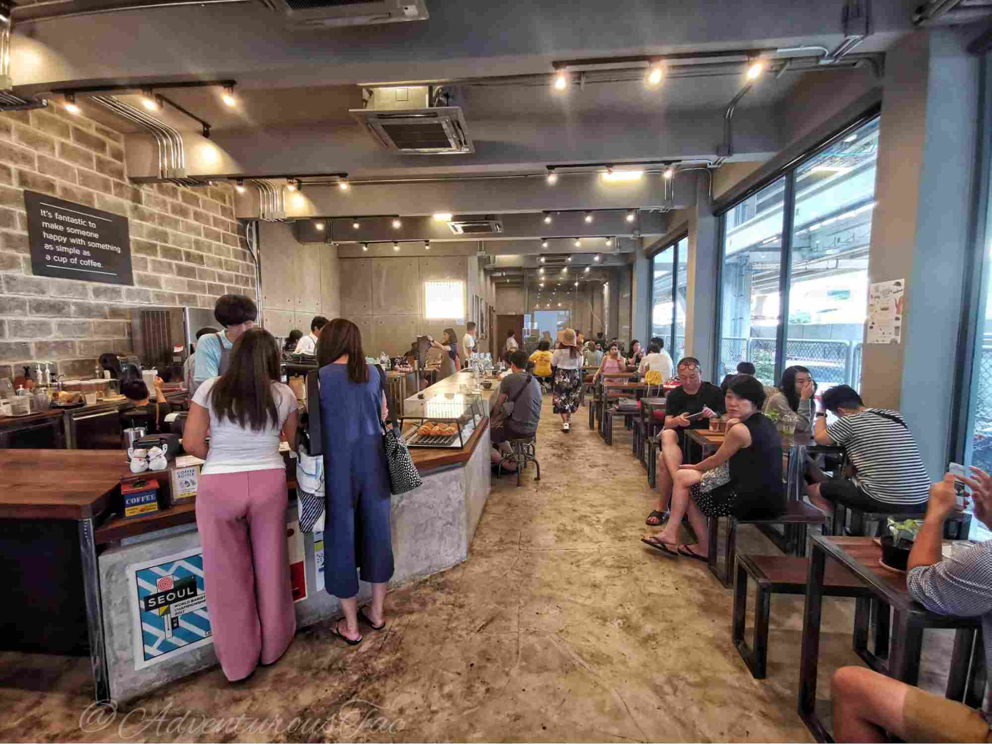 The interior of Factory Coffee in Bangkok