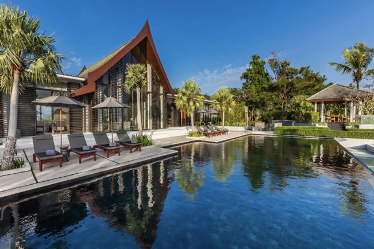 A view of the private villas and swimming pool of Villa Sawarin in Phuket