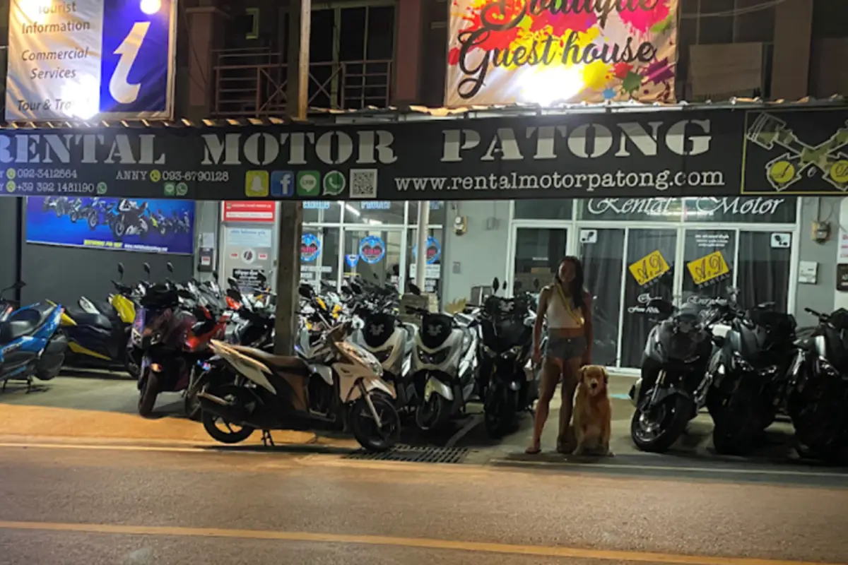 The exterior view of the Rental Motor shop in Patong