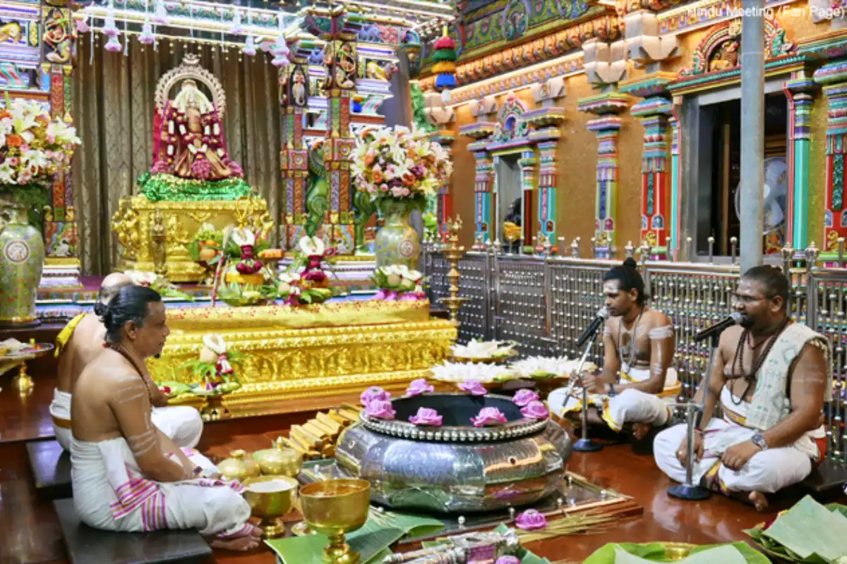 The worship ceremony for the Goddess Sri Maha Uma Devi at Sri Mahamriamman Temple in Bangkok