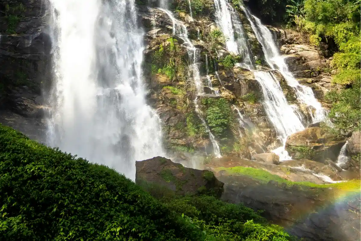 A view of a Wachirathan Waterfall in Chiang Mai