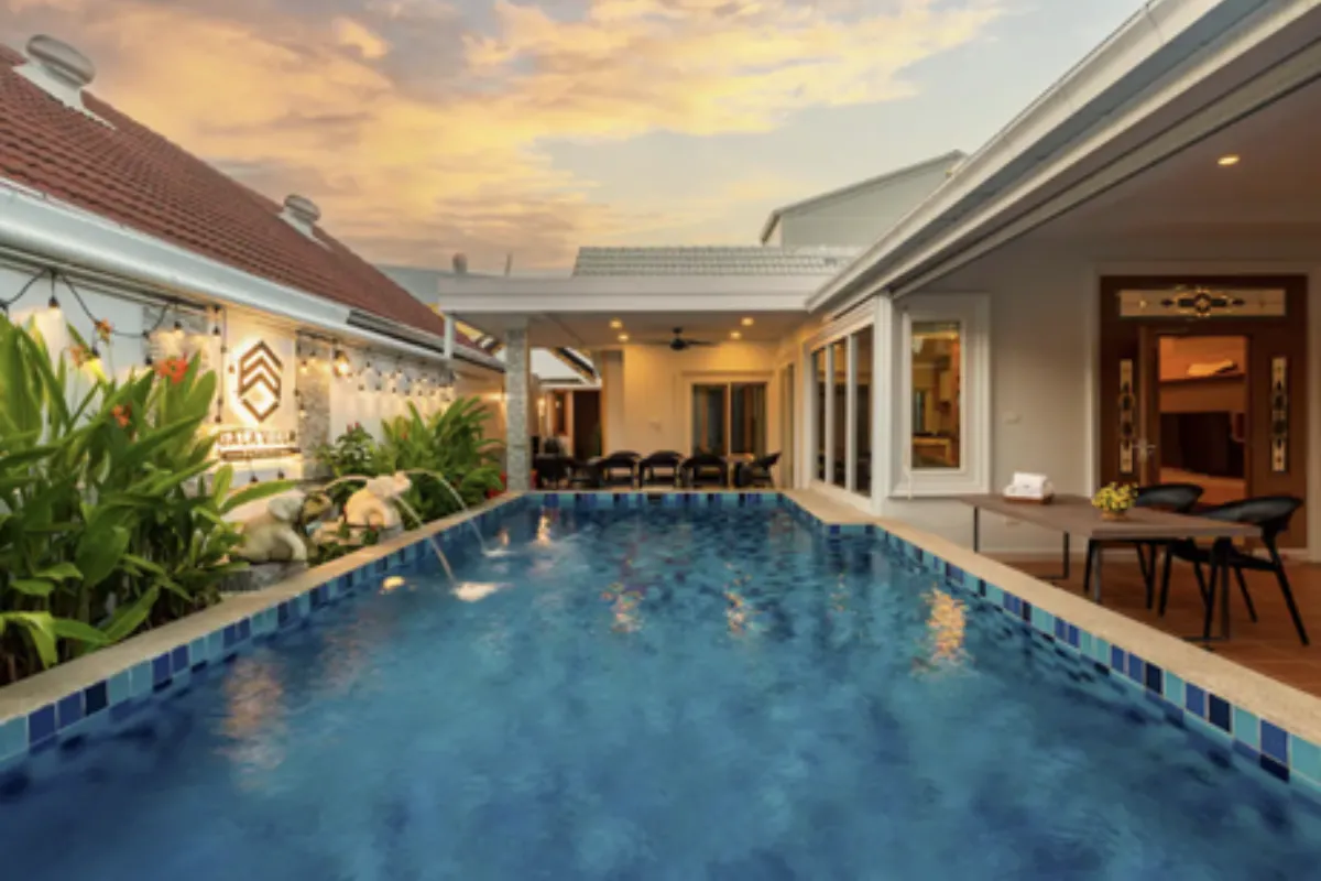 A view at the pool area of Gala Villa in Pattaya
